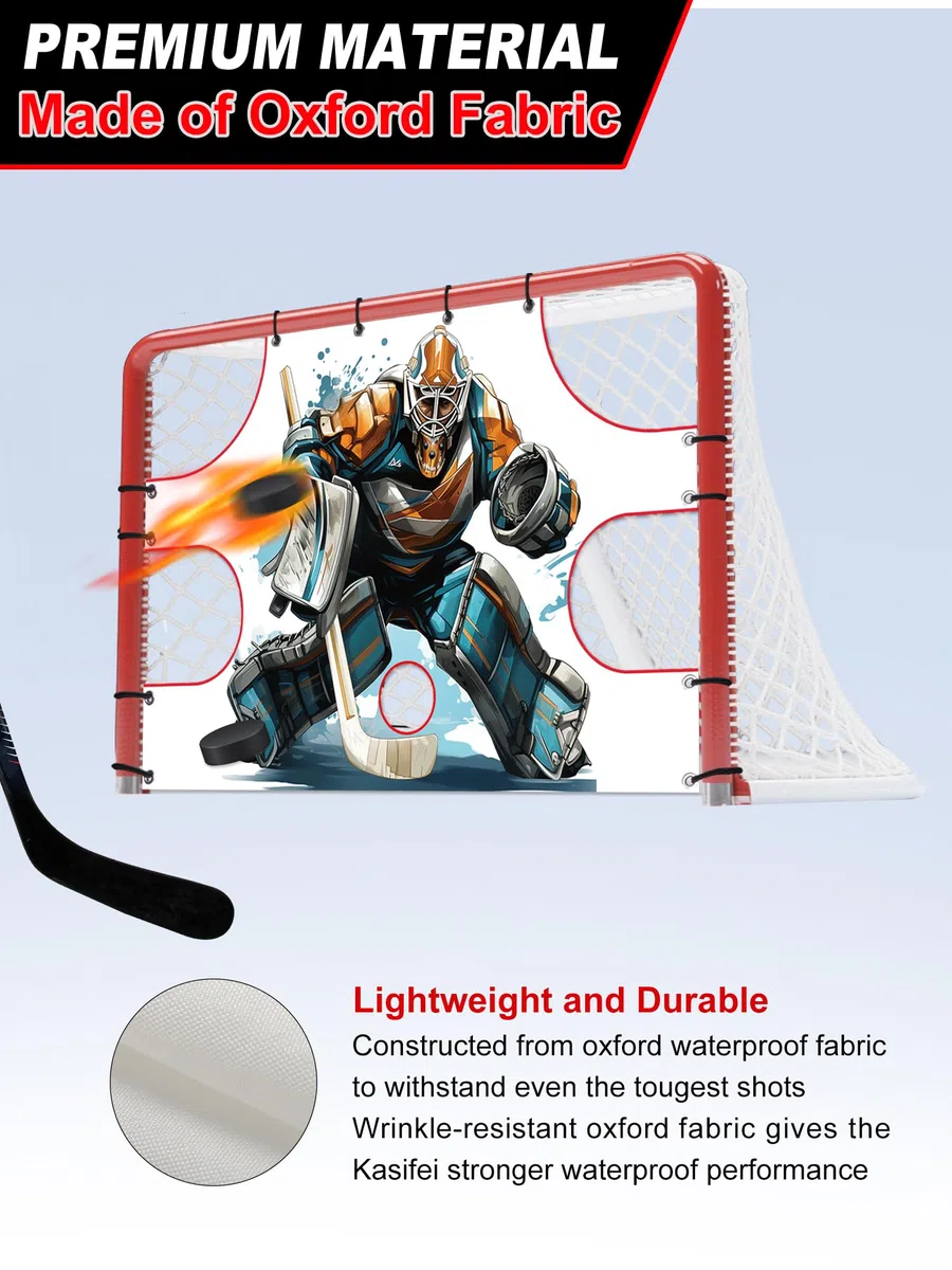Kasifei Bâche de tir de hockey, filet de hockey, cible de gardien de but, cible de hockey pour l'entraînement de précision de tir, équipement d'entraînement de hockey