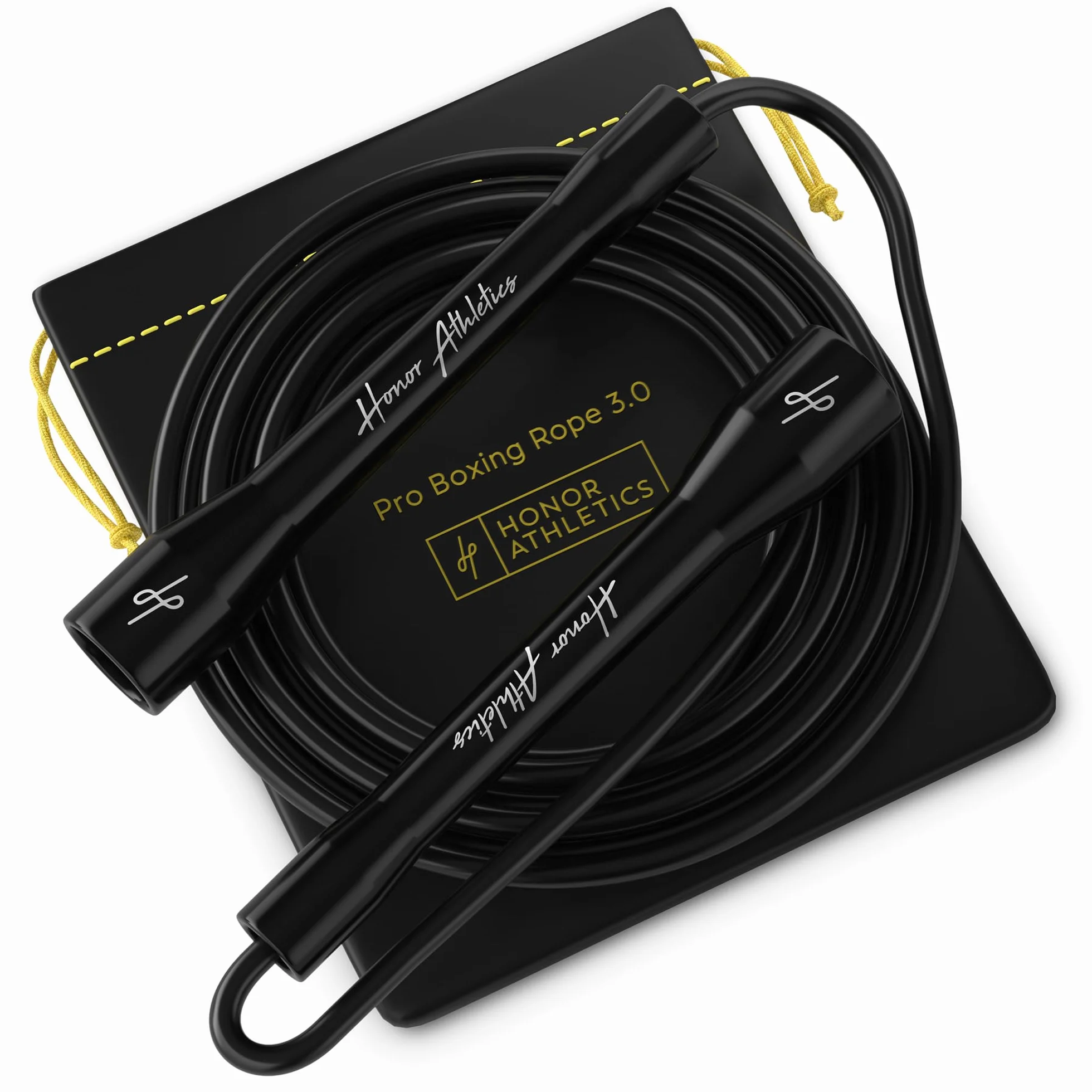 Honor Athletics Corde de boxe Pro 3.0 | Corde à sauter de 5,3 mm pour intérieur/extérieur réglable pour la boxe | Ultra durable, anti-torsion en mélange TPU-PVC/poignées incassables | Mélange