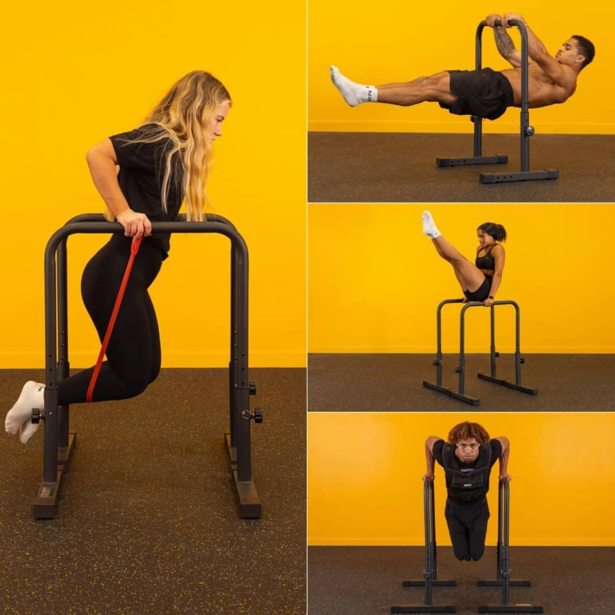 Gravity Fitness Barres de Dips XL - Meilleures Parallettes pour Calisthénie, Musculation Maison & Gym - Barres Ajustables 38mm pour Dips, Entraînement Calisthenics, Parallettes Fitness