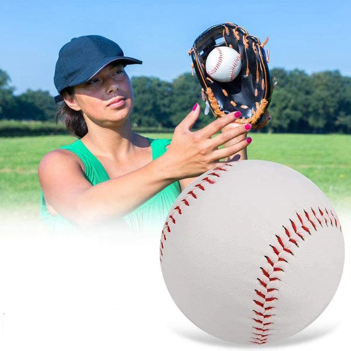 Lot de 6 balles de baseball vierges pour entraînement de jeu d'équipe, de compétition, de lancer, d'attrapage - Pour adultes et jeunes adultes - 22,9 cm