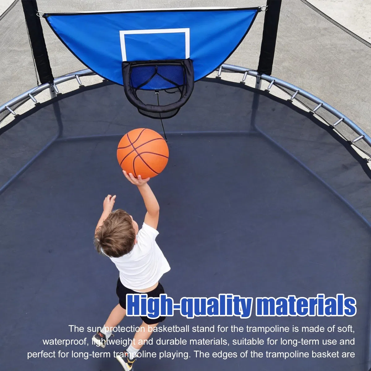 Panier de basket-ball pour trampoline : mini panier de basket-ball avec 3 mini balles de basket, kit d'accessoires de trampoline, panier de basket pour trampoline pour enfants, adultes