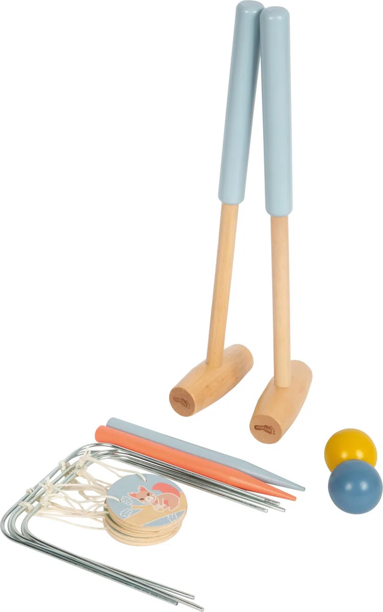 Small Foot Croquet « Garden Buddies » en Bois, Jeu d'extérieur Robuste avec de Jolis Motifs d'animaux, pour Enfants à partir de 3 Ans, 12646