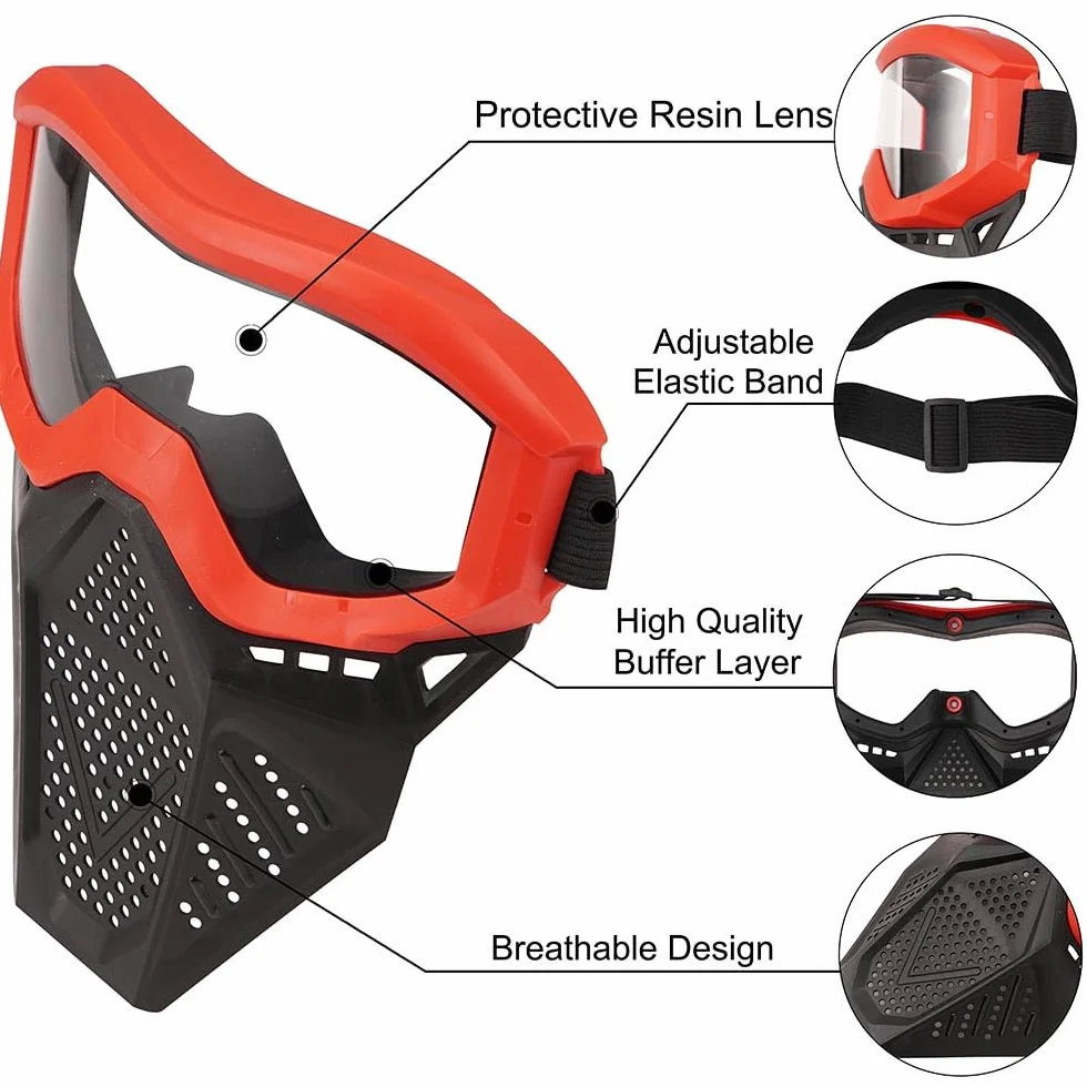 Lot de 2 Masques Tactiques pour Masque Facial Compatible avec Nerf Rival, Apollo, Zeus, Khaos, Atlas, Artemis Blasters Rival Mask