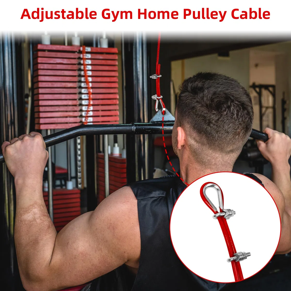Cable Poulie Musculation, Câble De Gymnastique Fitness Gym Banc Cable Acier Tirage Appareil Musculation