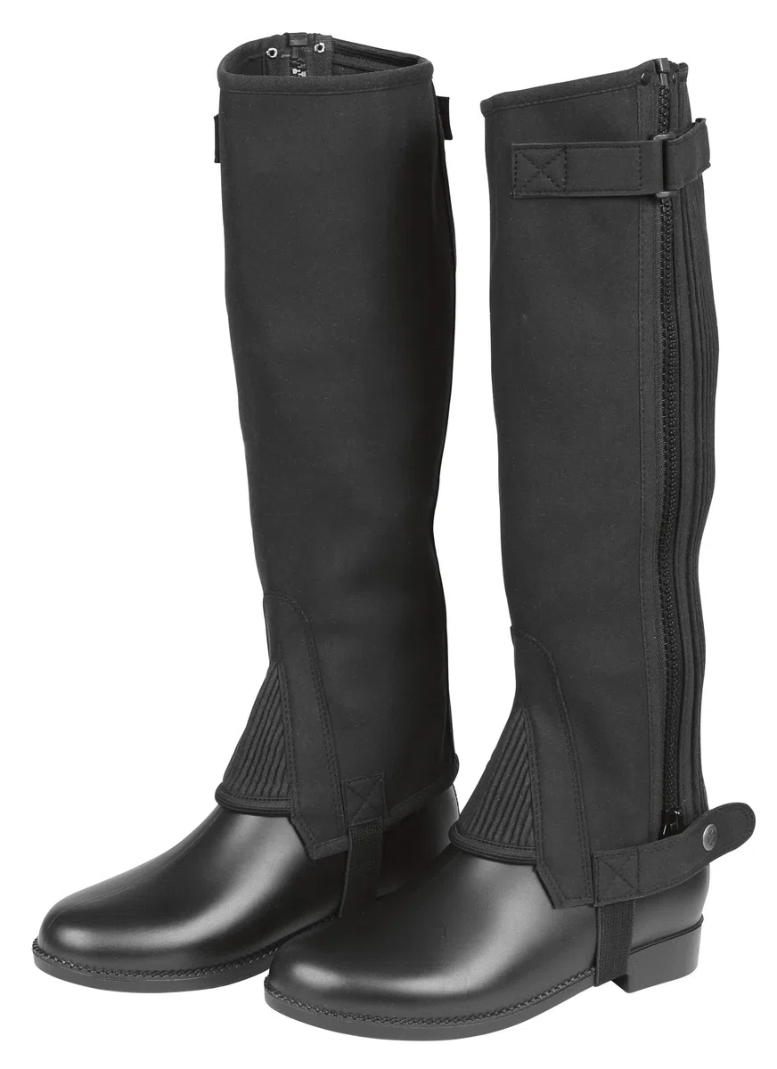 Covalliero Classic Stretch Covalliero Mini Chaps Classic Stretch pour enfant Noir Taille 146Mixte enfant