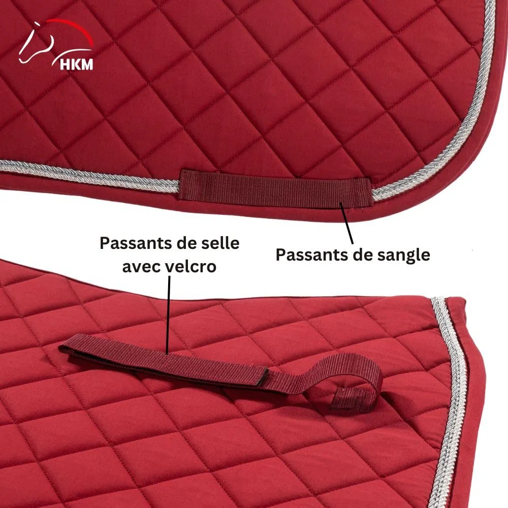 HKM Misty Tapis de selle polyvalent en pur coton Bordeaux