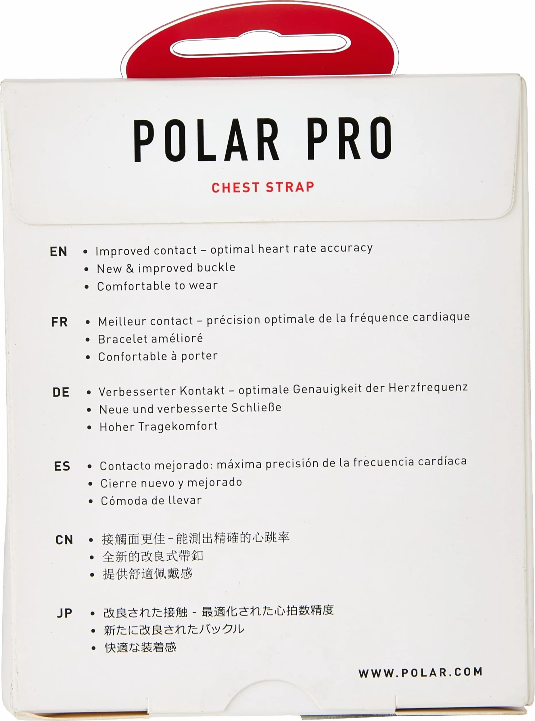 Polar Ceinture Cardio Pro - Bandeau Poitrine Noir Compatible avec les Capteurs de Fréquence Cardiaque Polar, Confortable et Réglable