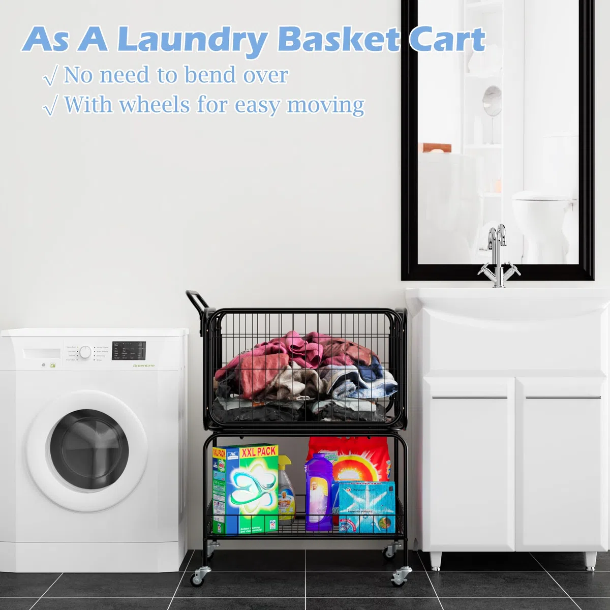 Chariot à balles de tennis, support de raquette de tennis, pour 350 balles, chariot chariot à roulettes, panier à linge, chariot utilitaire extra large pour le rangement d'équipements de sport