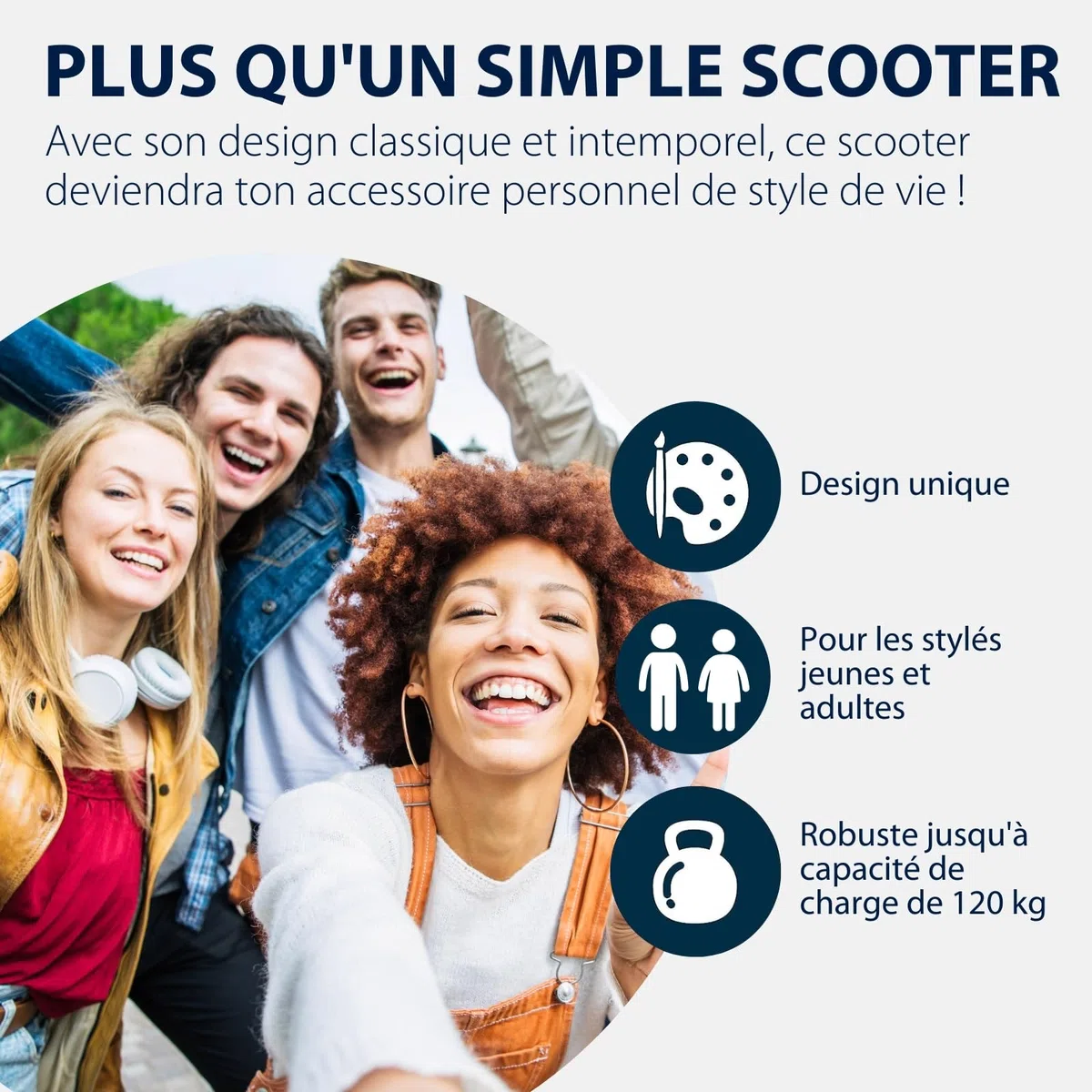 HUDORA BigWheel Air 230 Scooter - Trottinette avec/sans Frein - Trottinette Stable en Aluminium à pneus gonflables - Réglable en Hauteur - Supporte Une Charge maximale de 120kg