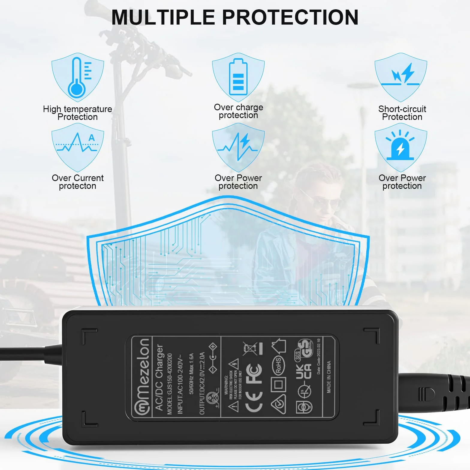42V 2A Chargeur Trottinette Electrique pour Xiaomi M365, Pro, Pro 2, 3, 4, 5 Elite,1s, Chargeur Trottinette pour Ninebot Max G30 ES1 ES2 ES4 ES3 E22E E25E E45E, Chargeurs pour Batterie au Lithium 36V