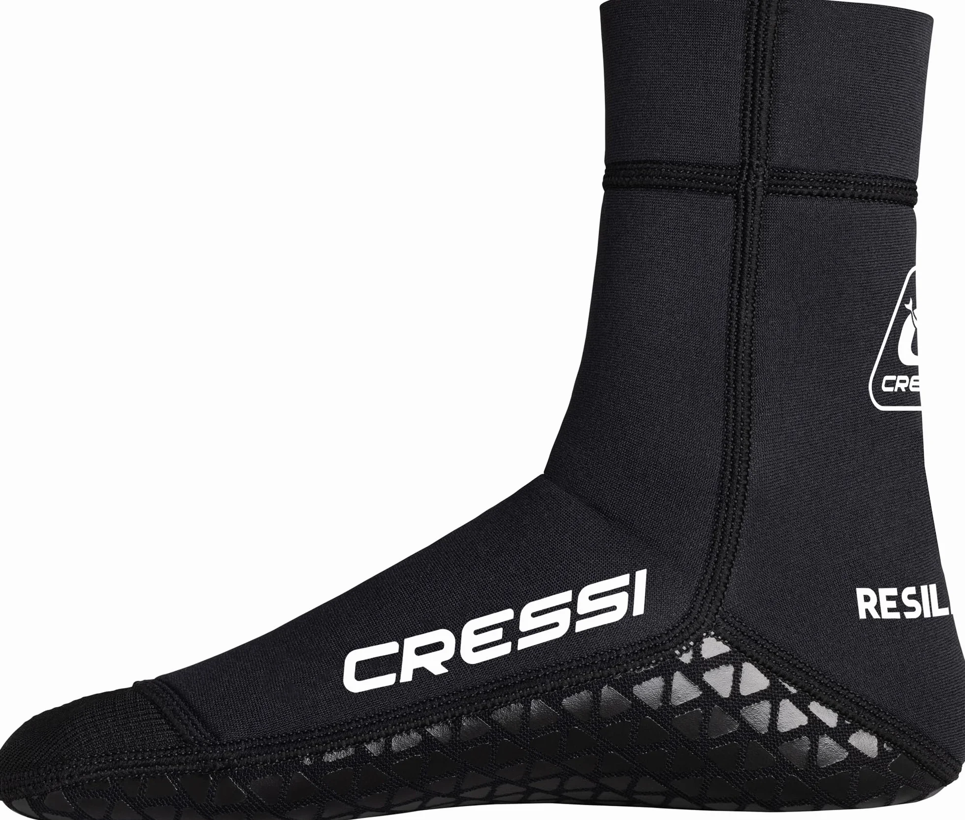 CRESSI Resilient Pro Neoprene Socks-Chaussons Unisex Néoprène 3 mm Noir Système Anti Sable “Smooth Glideskin Sandproof” avec Semelle Antidérapante en Caoutchouc, pour Sports Aquatiques