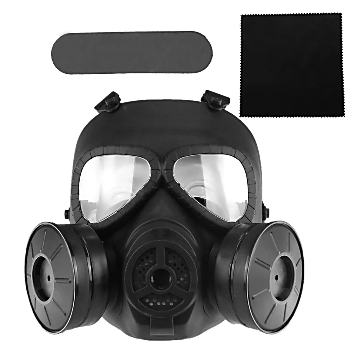 Masque Airsoft Paintball CS Masque Facial Anti-buée factice Halloween Cosplay avec Double Ventilateur Turbo