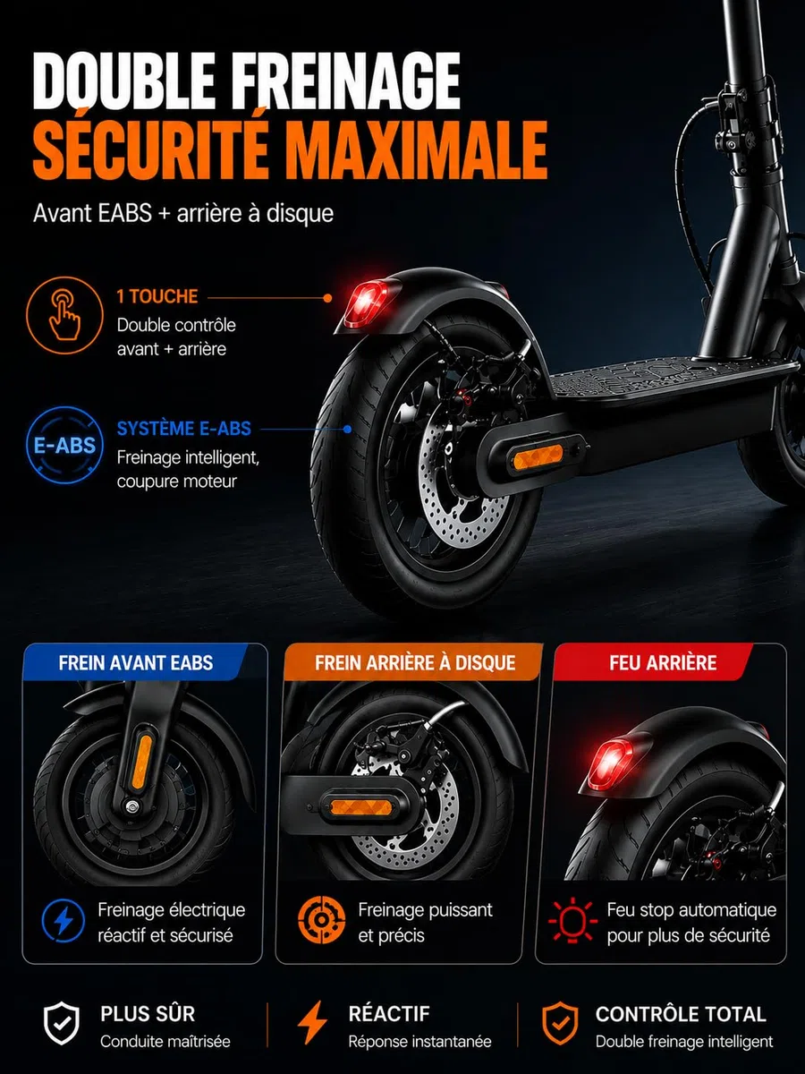 Trottinette Électrique Ado & Adulte – 500W, 4Ah-7.5AH, Autonomie 12-30km, Pneus 8.5" Gonflables, Double Freinage, Pliable - Siège (en Option)