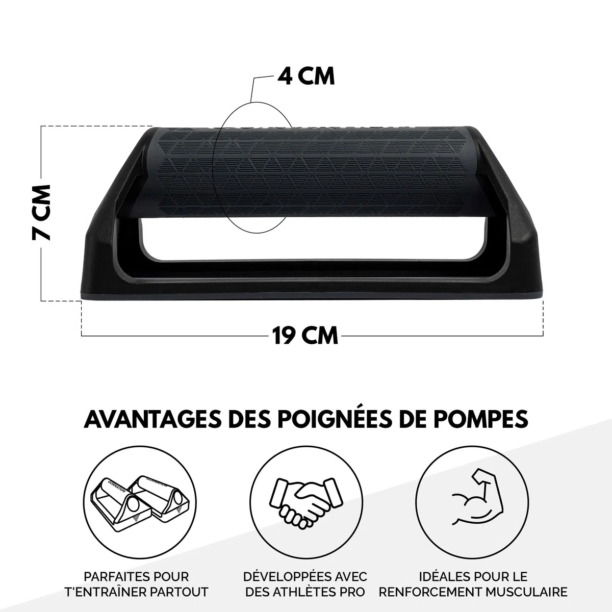 GORNATION Poignées de Pompes Antidérapantes, Push Up Bars pour Fitness & Calisthenics, Supports de Pompes Légers et Transportables, Grip Optimal pour Musculation & Street Workout