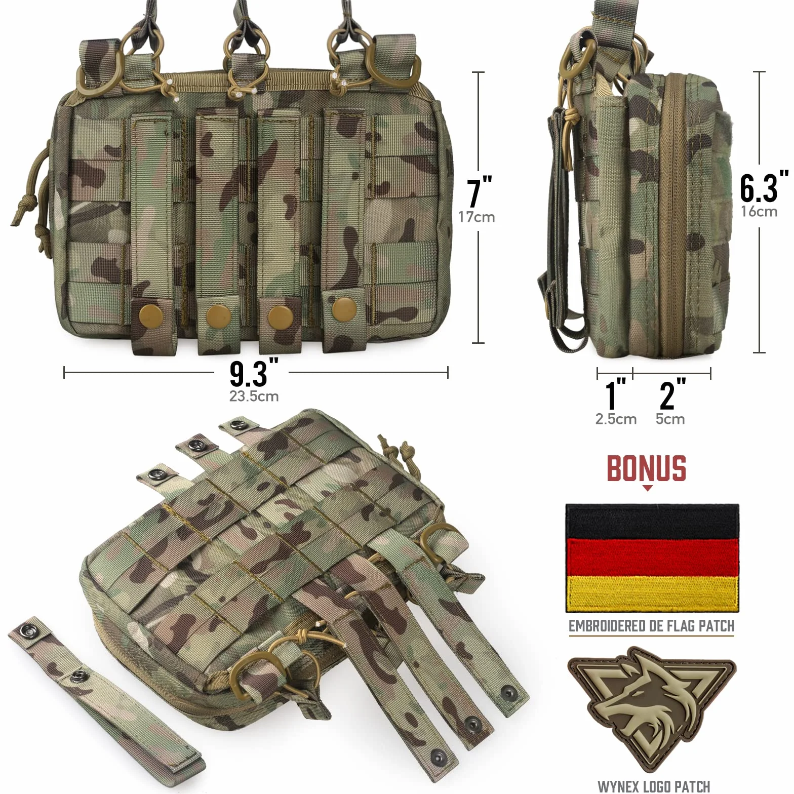Wynex Pochette Tactique Porte Chargeur 5.56 Poche Molle Scratch Pochette Rangement pour Chargeur Militaire Sac à Outil Tactique Poche de Delestage AVCE Porte-Chargeur Triple pour HK416 M4 M16