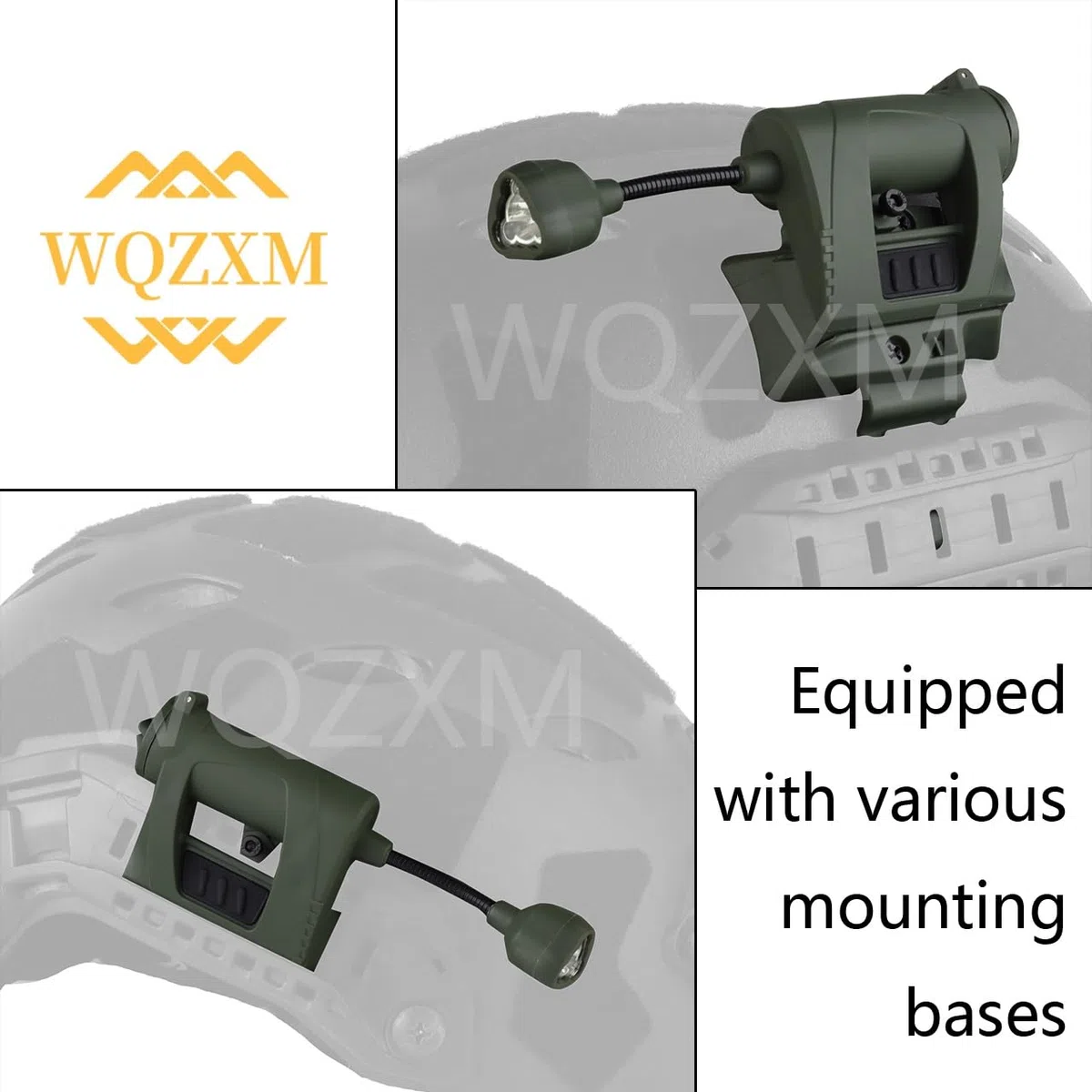 Lampe Tactique Casque avec Lampe LED IR Blanche et Rouge, Accessoires Casque Militaire, Montage système Molle Casque Rapide Mich Rail Picatinny, Lampe signalisation Survie pour(Tan)