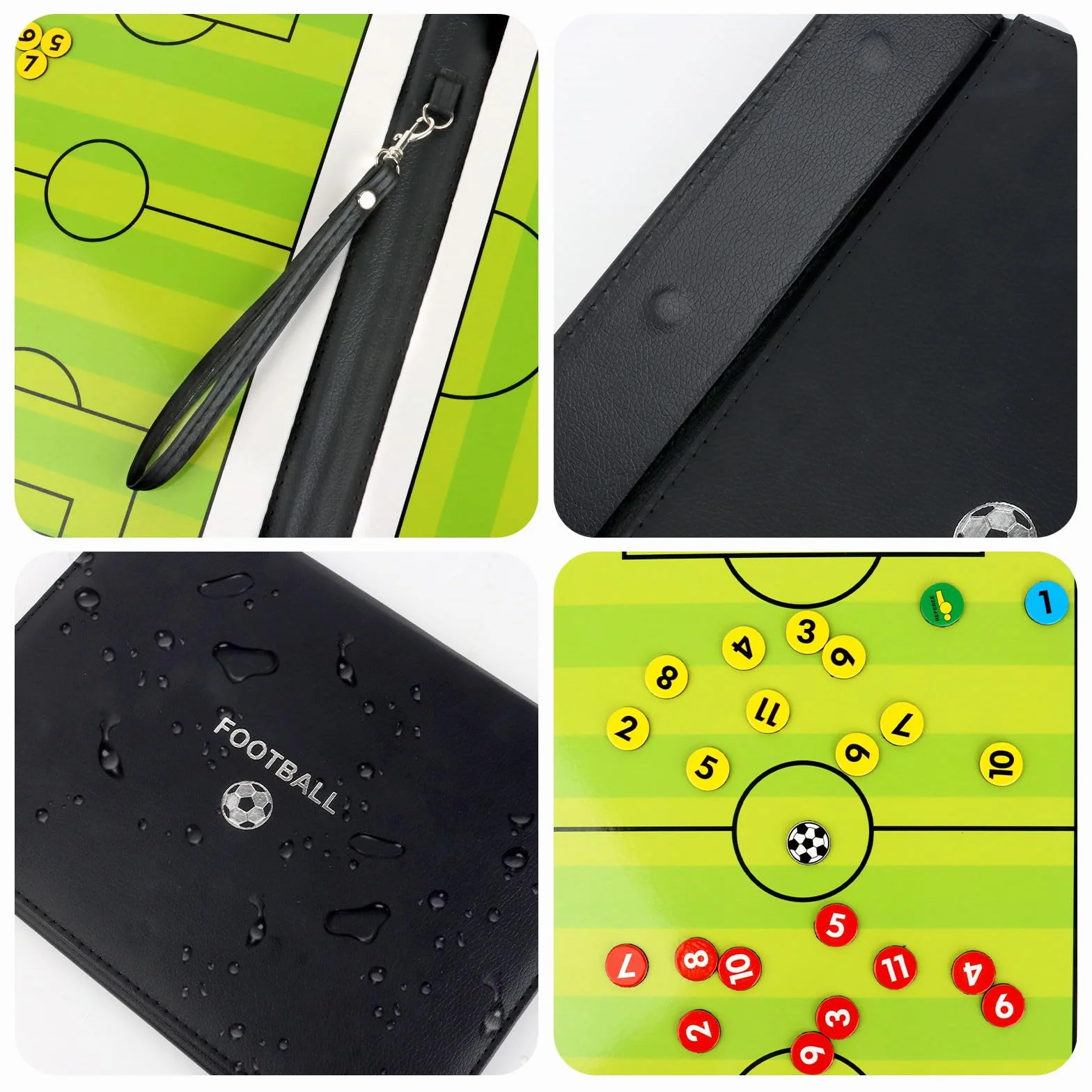 KEWUZY Tableau Tactique Football, Entraîneur de Football Tableau Magnétique, Entraîneur Board, avec Marqueur et Aimants, pour Entraîner de Football Compétition