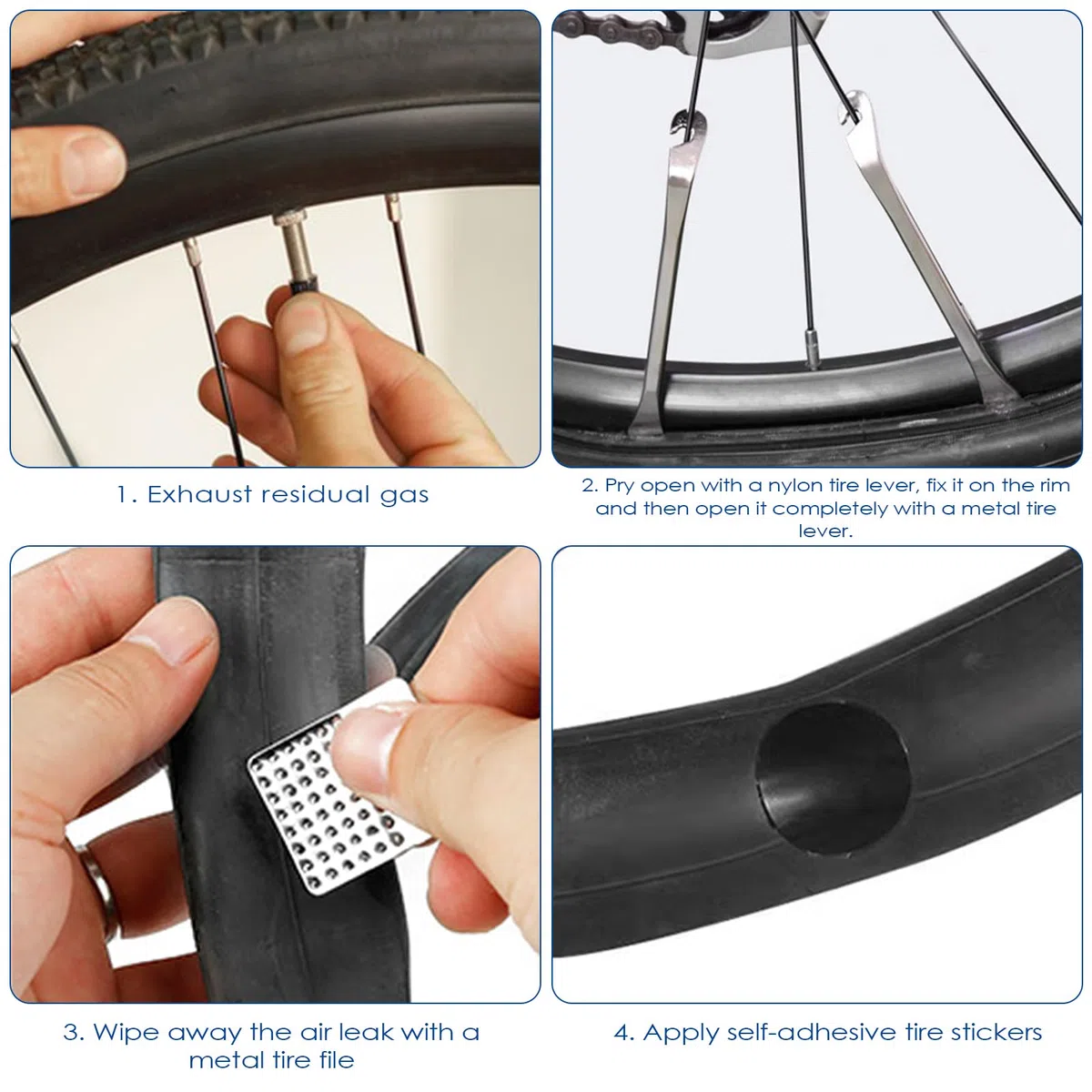 Kit Reparation Velo, 16 en 1 Kit Crevaison Velo, Trousse Multifonction Outils Pneu, Kit Velo Convient pour Une Utilisation Situations d'urgence Lors de Voyages Longue Distance