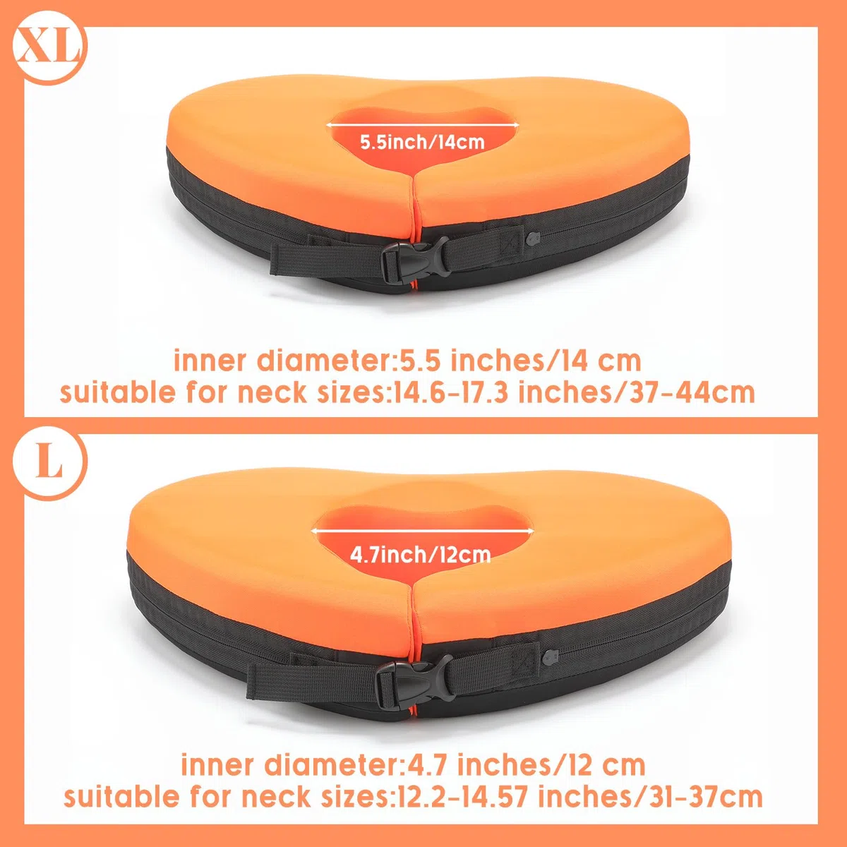 Geelin Collier de natation flottant pour soutien de la tête et du cou, rempli de particules de plastique mousse (non gonflable), dispositifs de flottaison pour adultes, s'adapte à la plupart des