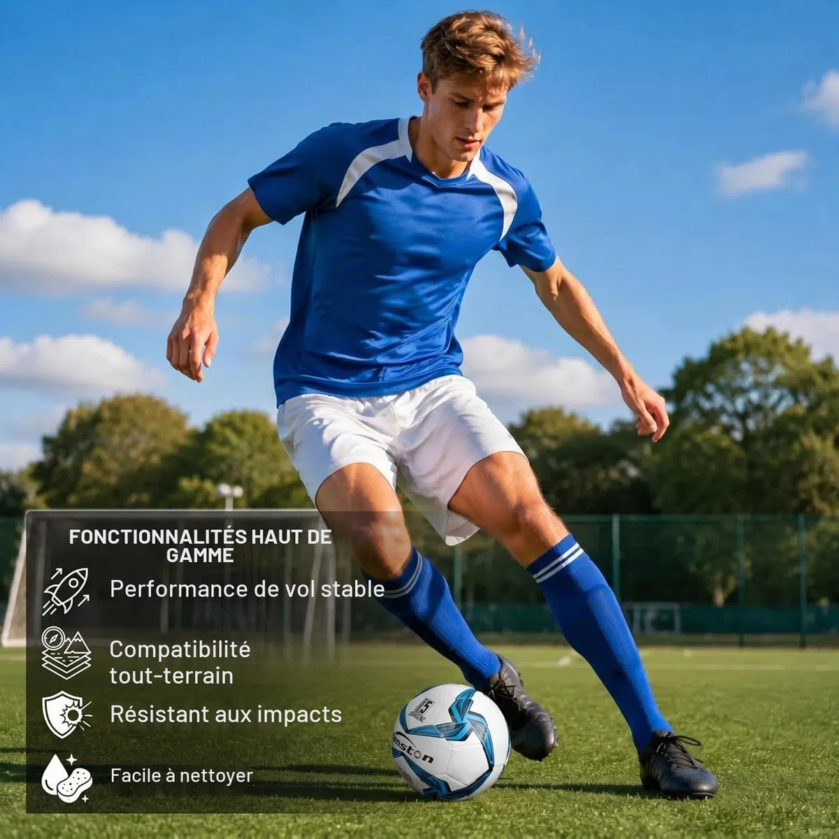 Senston Ballon d'entraînement de Foot Taille 5 / Taille 4, Officiel Football, Ballon de Futsal