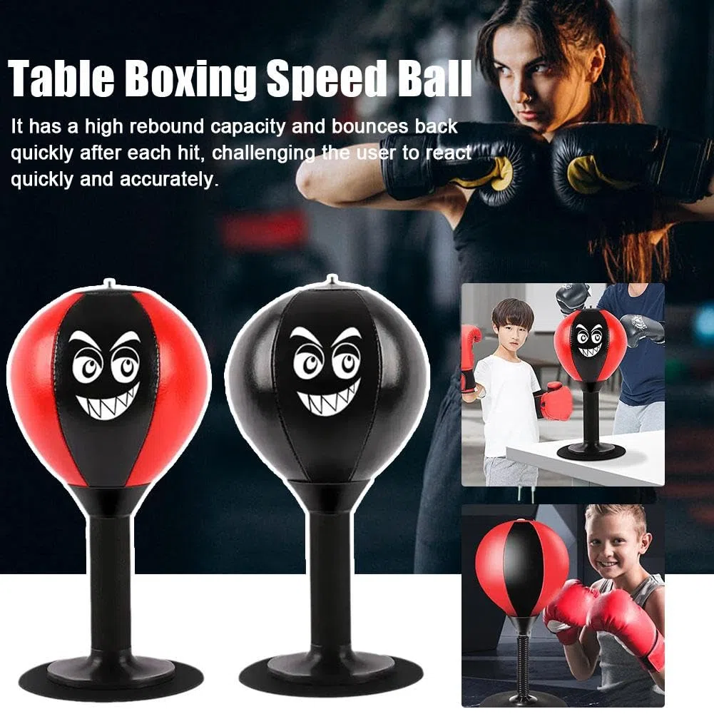 Wmool Sac de frappe anti-stress avec ventouse pour bureau, jouet de boxe, balle anti-stress pour réduire la tension pour enfants