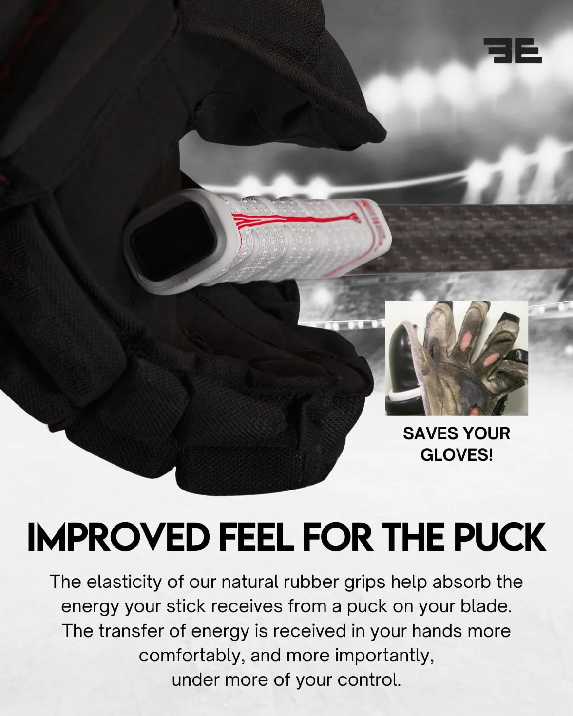 Buttendz Future Rubber Poignée de hockey de rechange – Bouton abaisseur, bouton de joueur à deux niveaux avec tourbillon, s'adapte à toutes les tailles de bâtons pour un contrôle supérieur et une