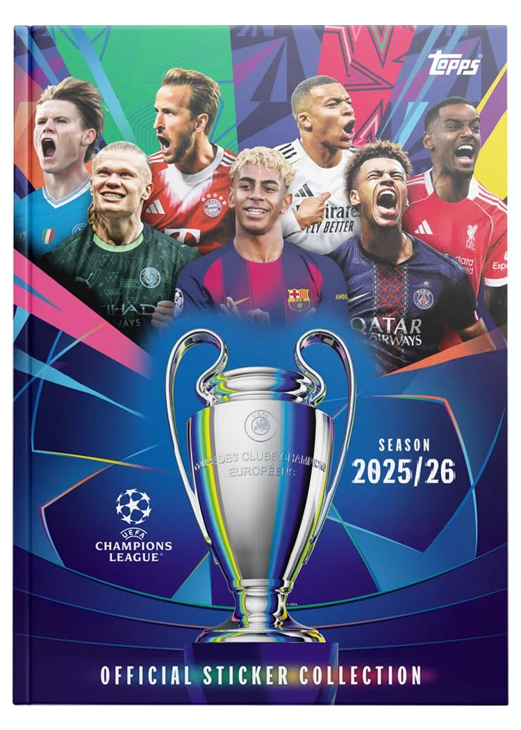 Champions League Stickers 25/26 – Album à couverture rigide (un album de 76 pages plus 18 autocollants)