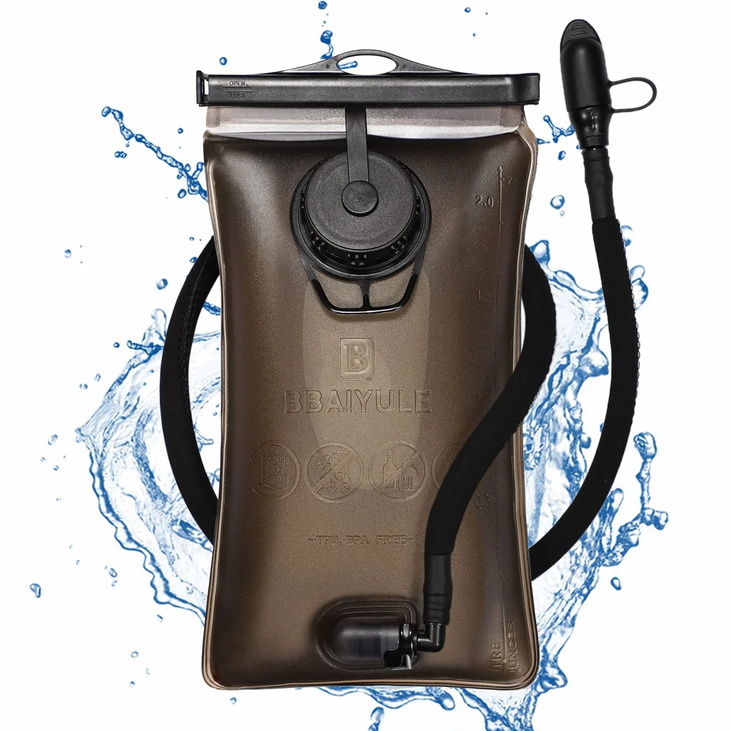 Vessie d'hydratation 2L/3L, Sac à Dos d'hydratation sans BPA & sans goût, Sac d'hydratation en Option avec Sac Isolant, Poche à Eau, système d'hydratation avec 2 Ouvertures pour Courir