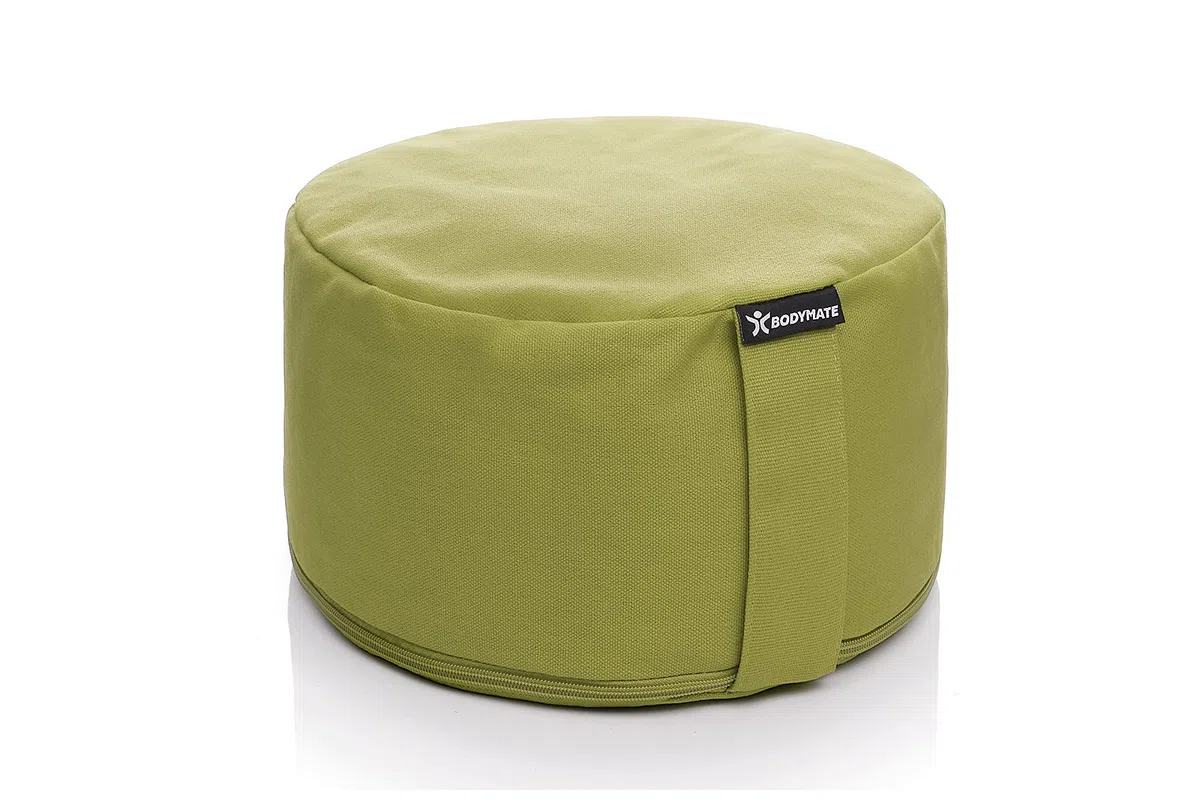 BODYMATE Coussin de méditation & Yoga (zafu) H16cm Ø31cm - Rembourrage en Coques de Sarrasin, Housse en Coton Lavable en Machine - Divers Coloris