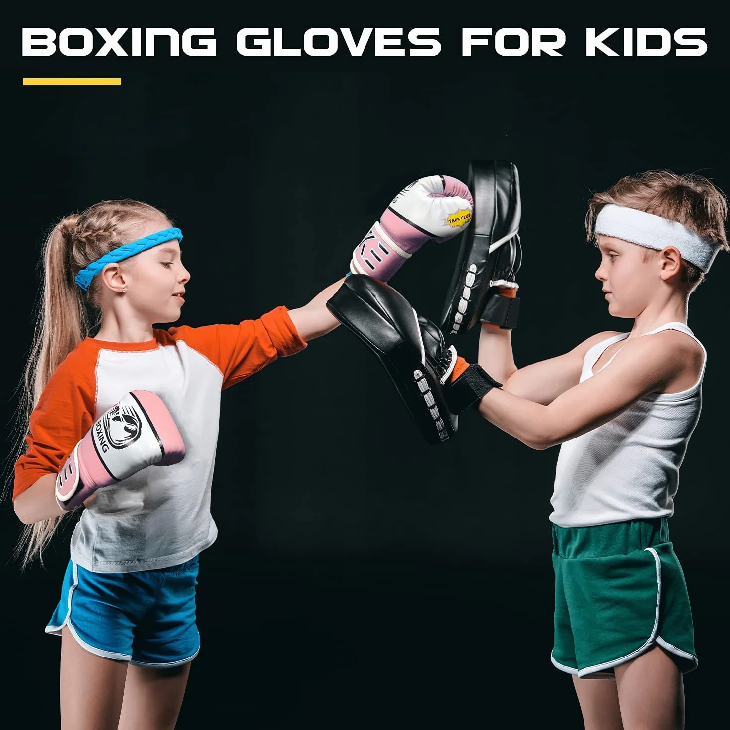 CKE Enfants Gants de Boxe pour Enfants Garçons Filles Junior Jeunes Tout-Petits Âge 5-12 Ans Entraînement Gants de Boxe pour Sac de Frappe Kickboxing Muay Thai