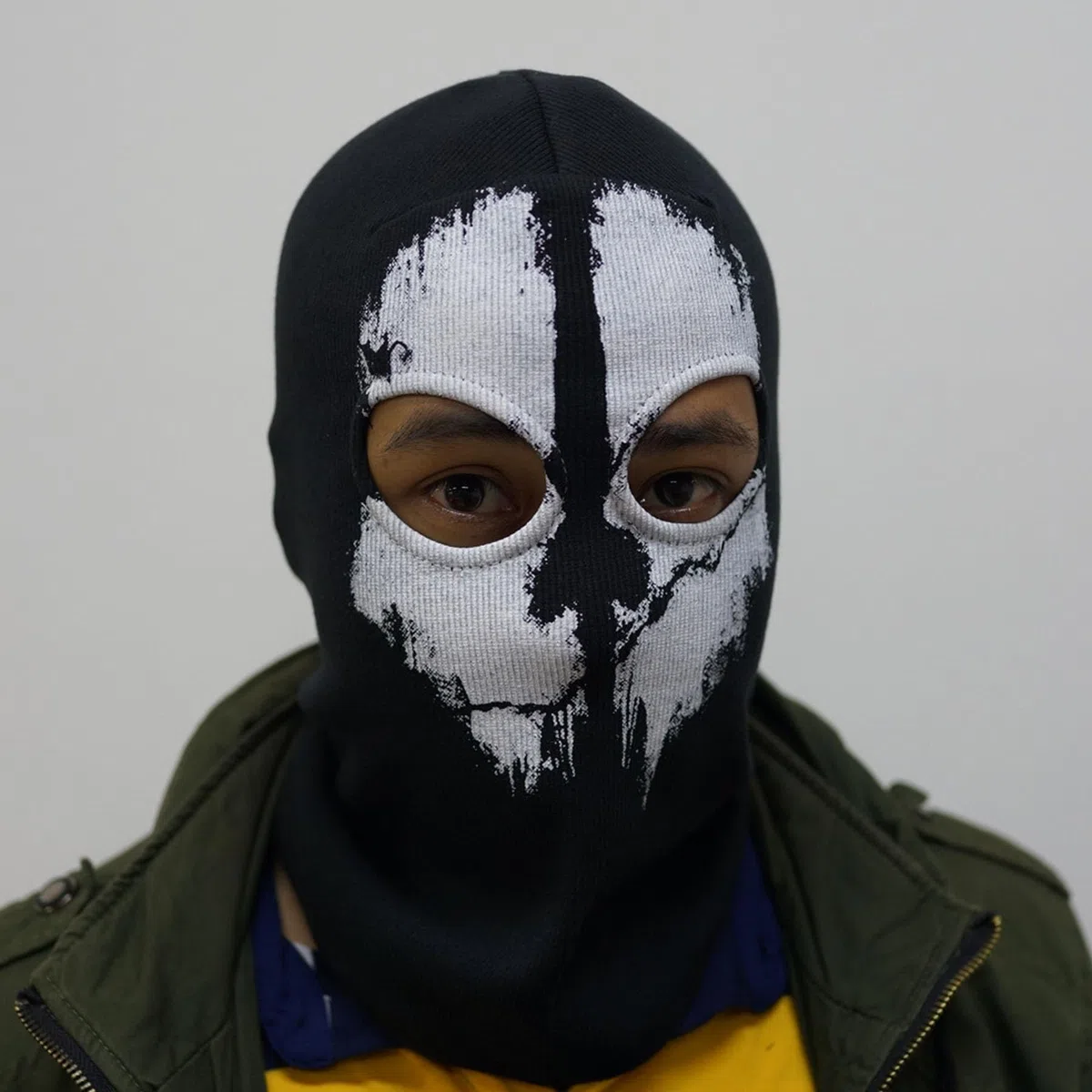 BAIYSFFG Balaclava pour Hommes Masque Complet d'horreur Ghost Mask,de Ski pour Costume de Robe de Fantaisie - Cosplay - Airsoft Motorcycling Paintball (Black Ghost-10)
