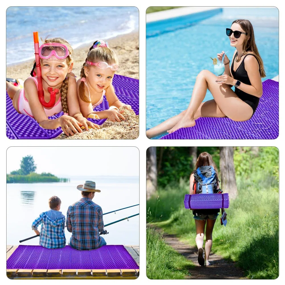 Matelas de camping pliable en mousse - Ultra léger - Pour tente de plage - Matelas à cellules fermées - Rembourrage doux pour adultes - Imperméable - Pliable - Ultra léger