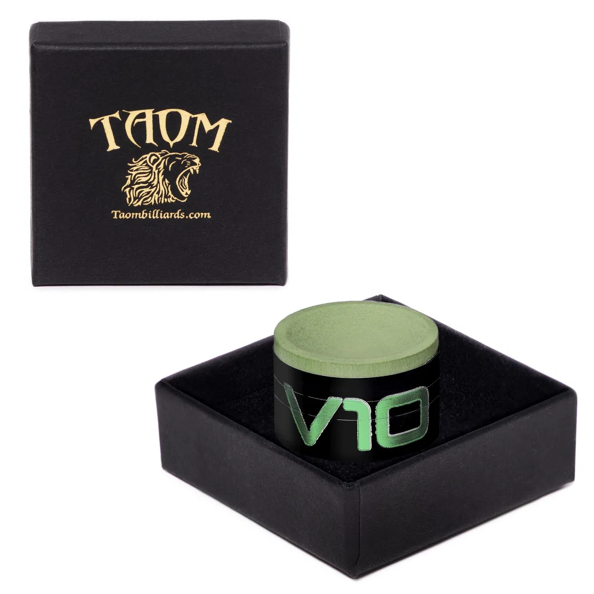 TAOM V10 Billiard Chalk in Box Craie pour Queue de Billard Unisexe, Vert