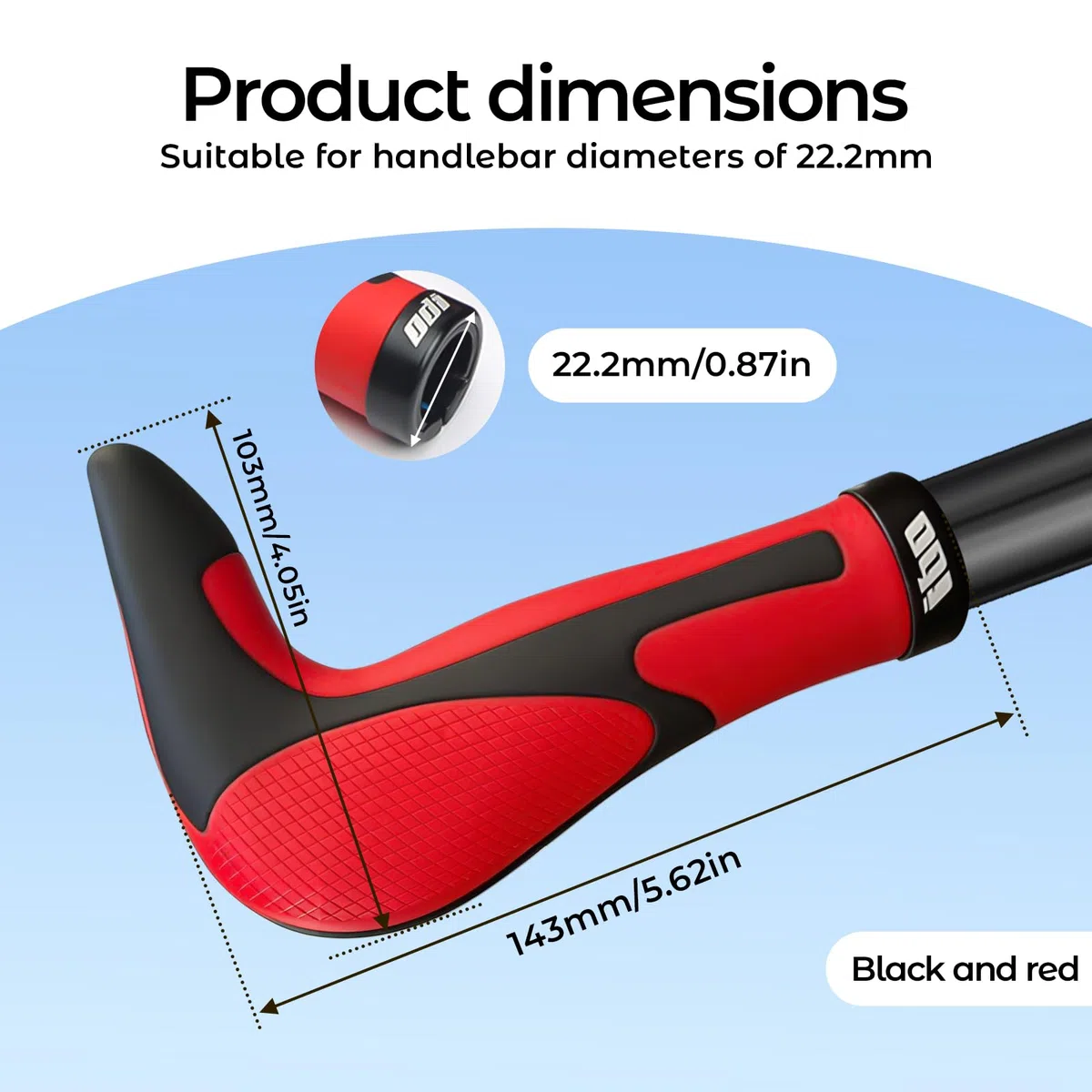 auvstar Poignée VTT,22.2mm Poignées de Guidon Vélo,Ergonomique VTT Poignées de Vélo Absorption des Chocs Antidérapant Confortable,Vélo Bicyclette/Ville/BMX/Mountain Bike