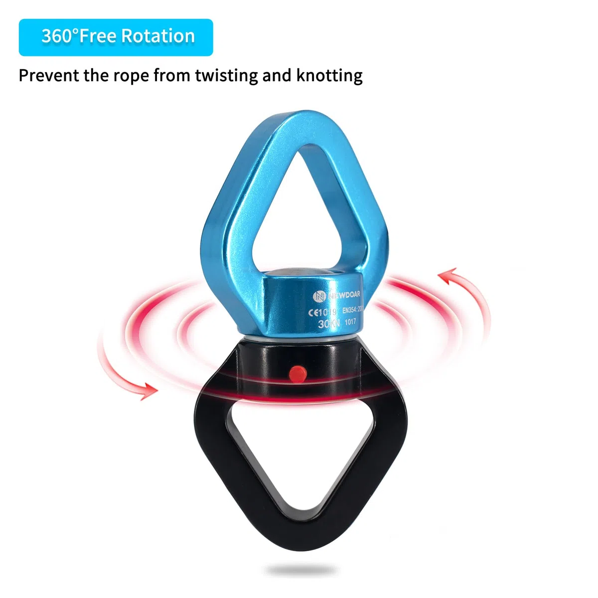 NewDoar Swing Swivel, 30KN Certifié CE Dispositif Pivotant à Micro-rotateur Descendeur Escalade pour La Danse Aérienne, La Balançoire de Yoga, Le Hamac Suspendu, D Escalade, L'arboriste
