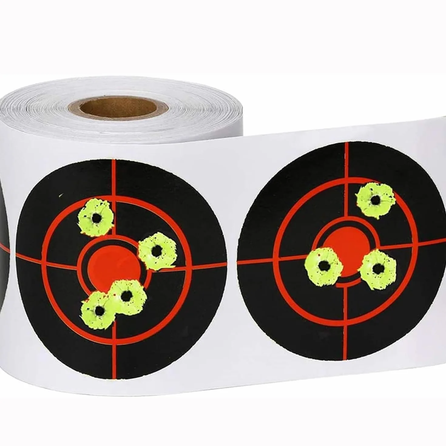 Atflbox 250 pièces Cibles de tir Autocollantes avec disques réactifs Jaune Fluorescent Cibles en Papier de 7,6 cm pour Exercices de tir au Fusil, Pistolet et Pistolet BB Airsoft