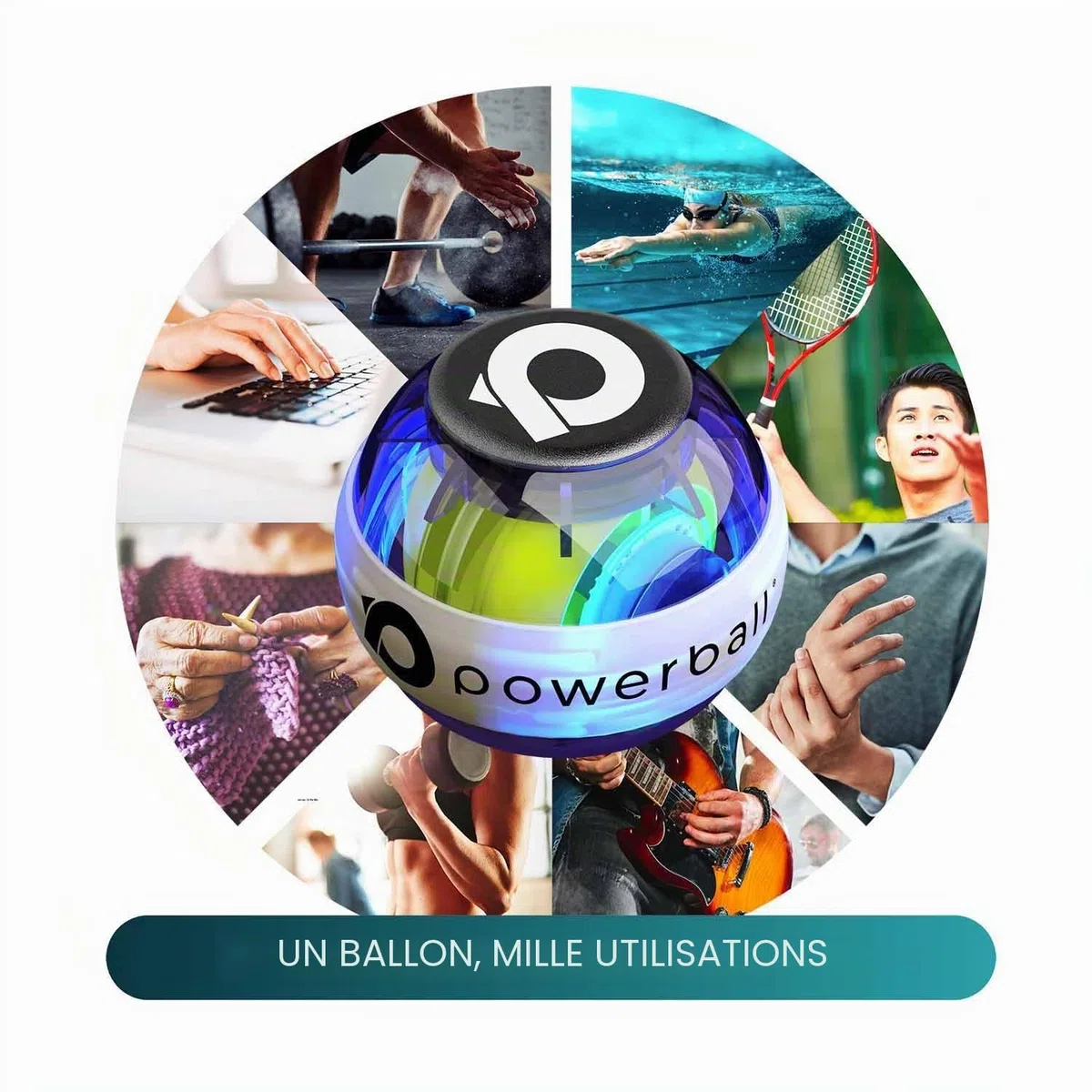 Powerball 280hz Cord Start Gyroscope - Gyro Ball pour la Force du Poignet, Le renforcement du Poignet, la Force de préhension et la rééducation (Fusion Cord Start Classic)
