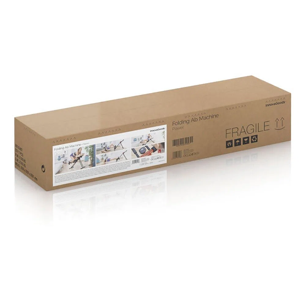 InnovaGoods - Machine Abdominaux Pliable Multifonction, Guide d'Exercice, Écran LCD, Renforcement Musculaire, Noir, Polypropylène EVA Fer