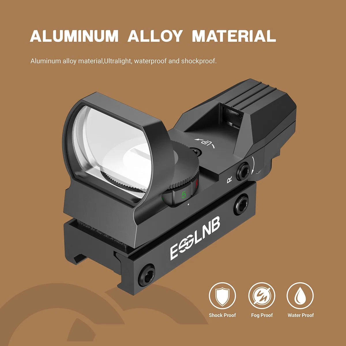 ESSLNB Viseur Airsoft 5 Paramètres de Luminosité Lunettes de Visée avec 20mm/22mm Picatinny Montage sur Rail et Couverture pour Chasse