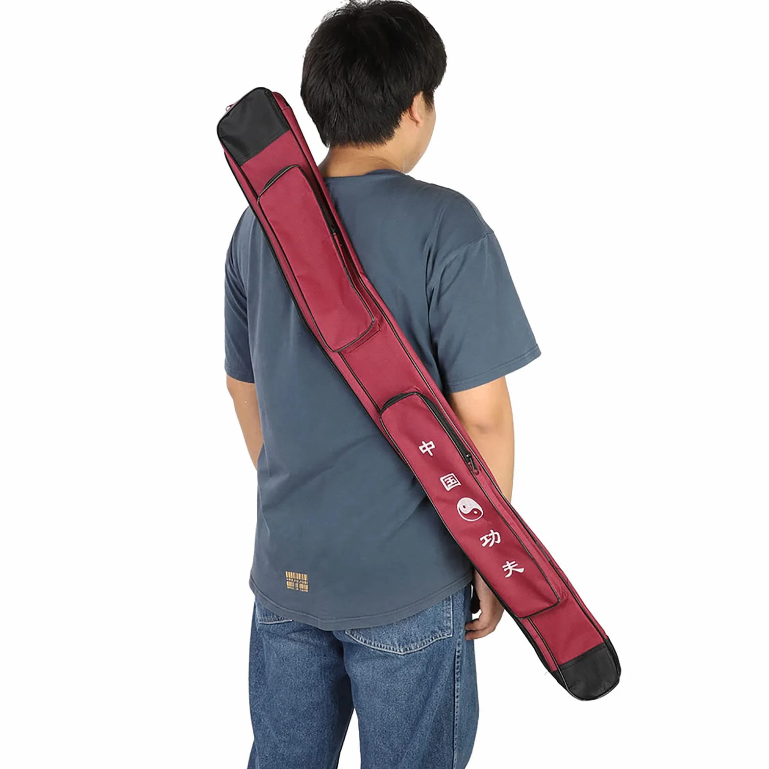 Sac D'épée d'arts Martiaux, Sac De Rangement D'entranement D'épée, Sangle De étui De Transport D'épée pour Les Amateurs d'arts Martiaux pour Stocker Les épées(Rouge foncé)
