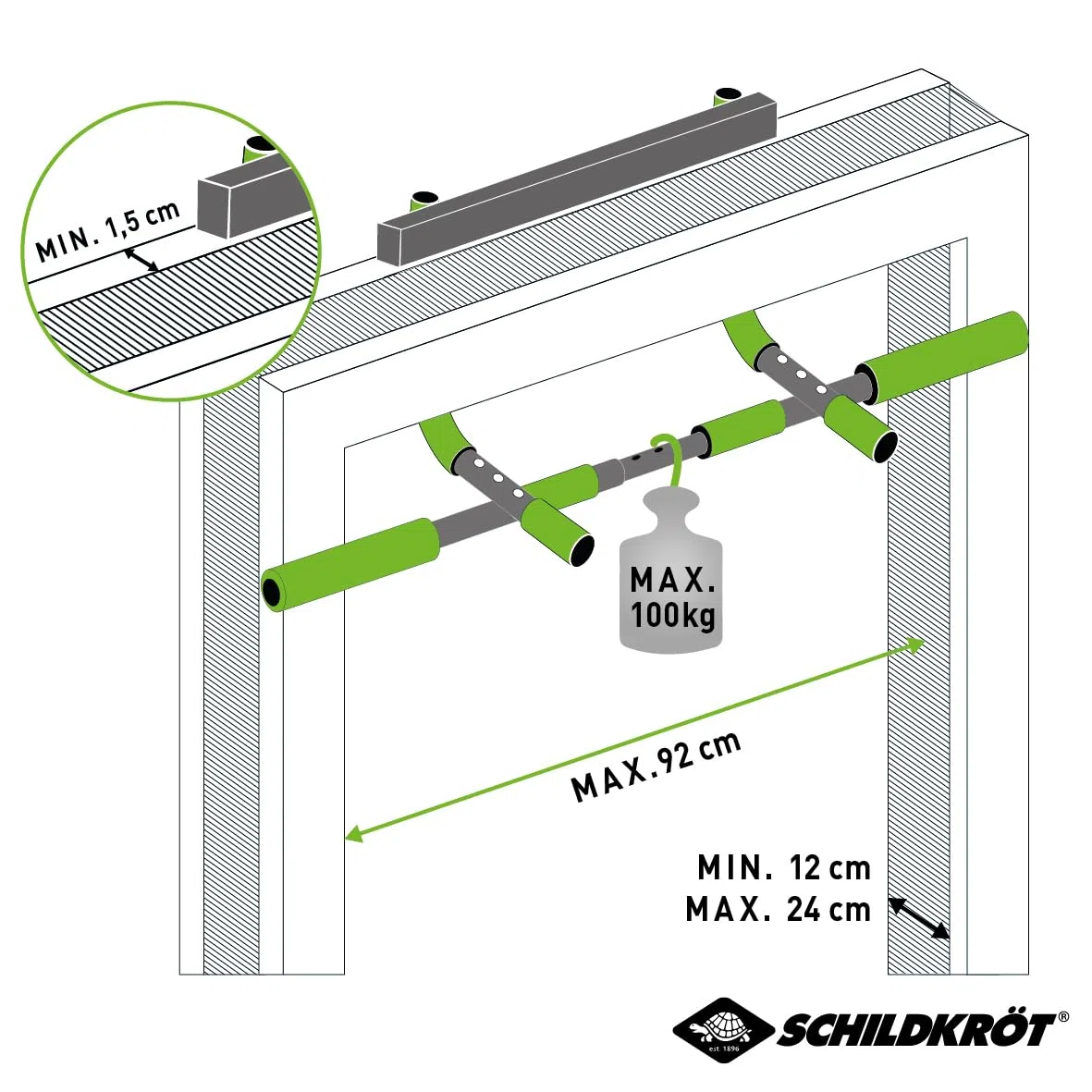 Schildkröt Barre de Traction Multifonctionnelle 4 en 1