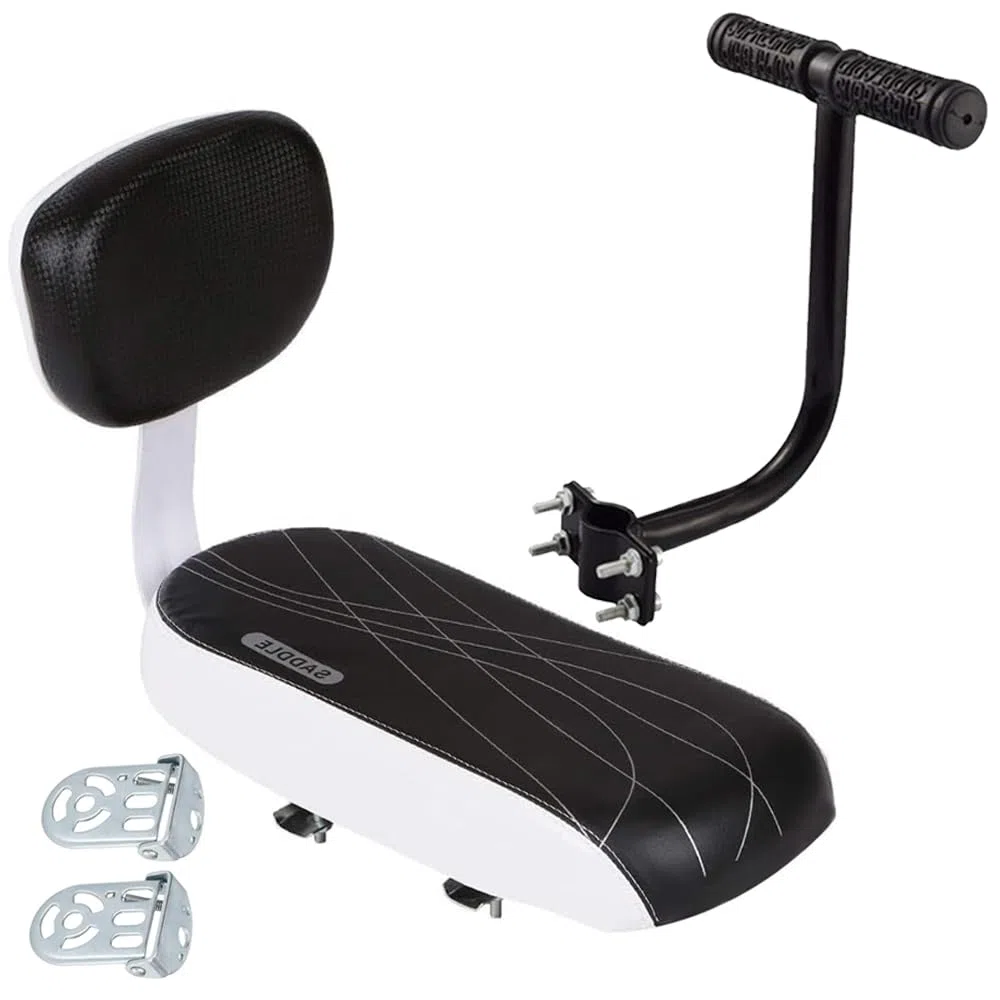 Siège Arrière de Vélo, Siege Velo Enfant, Siège de Vélo Universel, Sécurité Enfant pour Vélo Arrière Siège avec Compris Coussin et Dossier, Pédale Arrière Repose-Pied, Accoudoirs