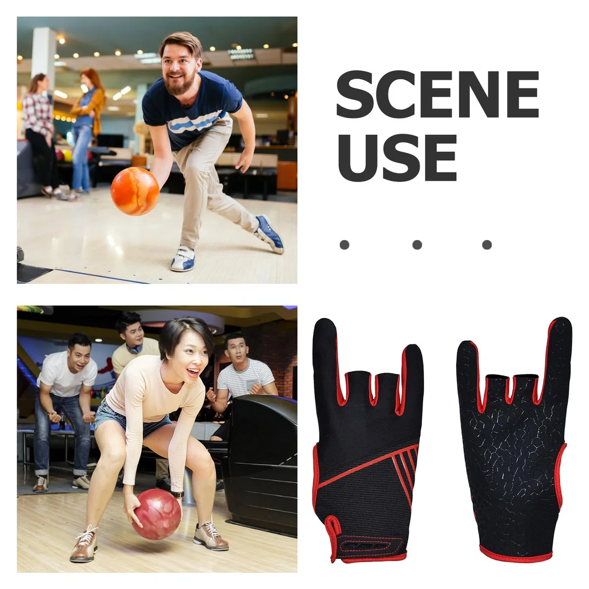 Toyvian Moufles de Sport Rouge Taille L/XL Antidérapants en Silicone Respirants Précision et Élasticité pour Bowling pour Sport de Bowling Professionnel