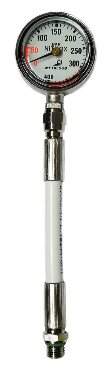 Flexible HP pour Manométre Tech/Nitrox, Couleur Blanch. (18 cm)