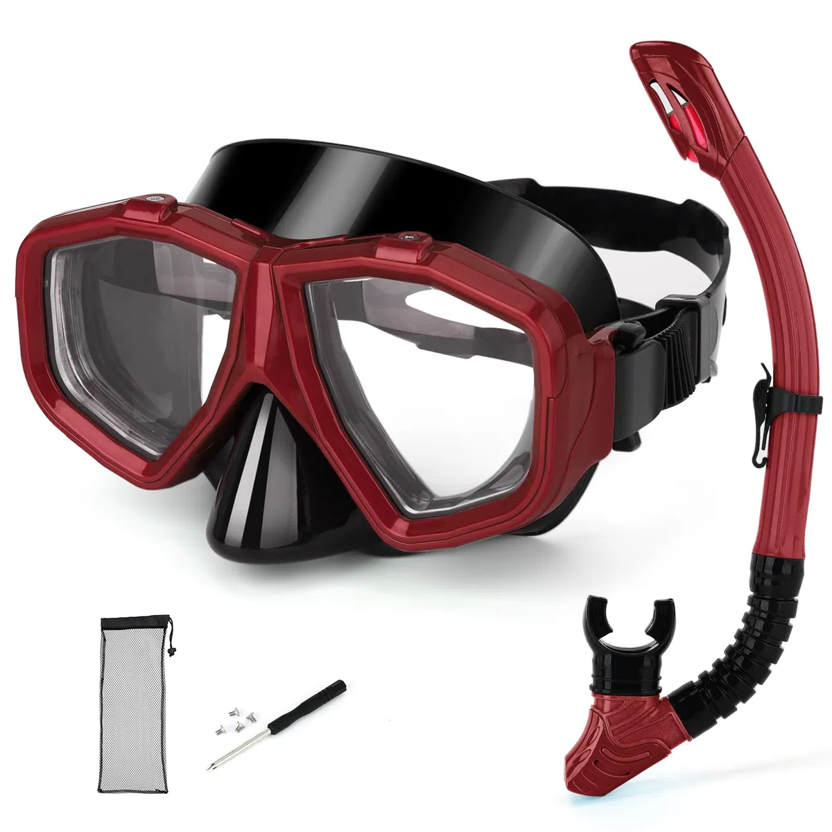 Équipement de plongée interchangeable pour adultes et adolescents avec myopie, masque de plongée anti-buée pour plongée en silicone myopie et entièrement sec