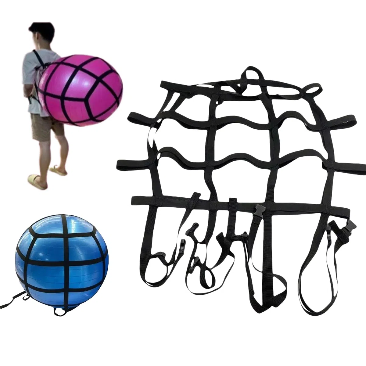 Sangle de balle de Pilates | Sangle auxiliaire pour exercices de yoga, ceinture portable réglable et pour ballon de Pilates, entraînement d'intégration sensorielle, voyage, gym à la maison