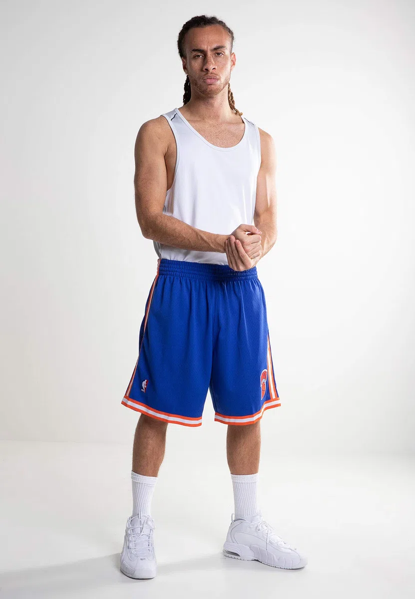 Mitchell & Ness - Short NBA New York Knicks 1991-92 Swingman Road Bleu pour Homme