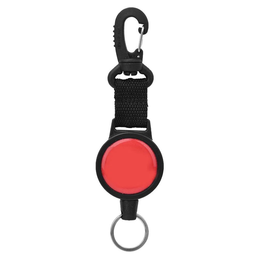 Alomejor 1PCS Corde Télescopique de Plongée Extensible avec Boucle Crochet Porte-clés en Acier Inoxydable avec Corde de 27,4in et Boucle à Dégagement Rapide pour la Plongée
