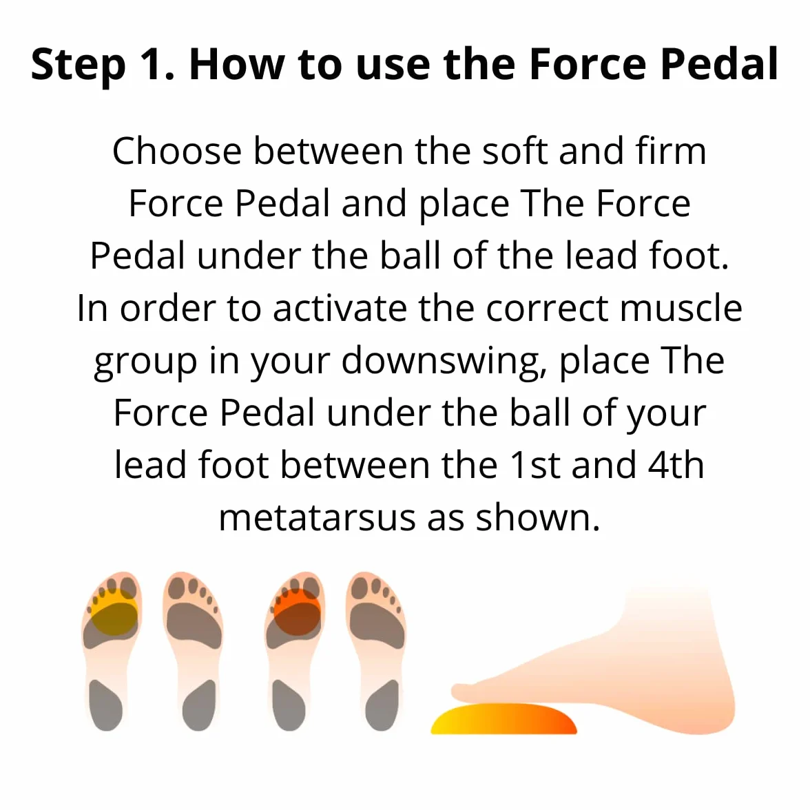 The Force Pedal Mini - Aide à l'entraînement - Augmente ta Vitesse de Club - Améliore ta stabilité pour être Plus précis au Approche et Putting - 2 pédales