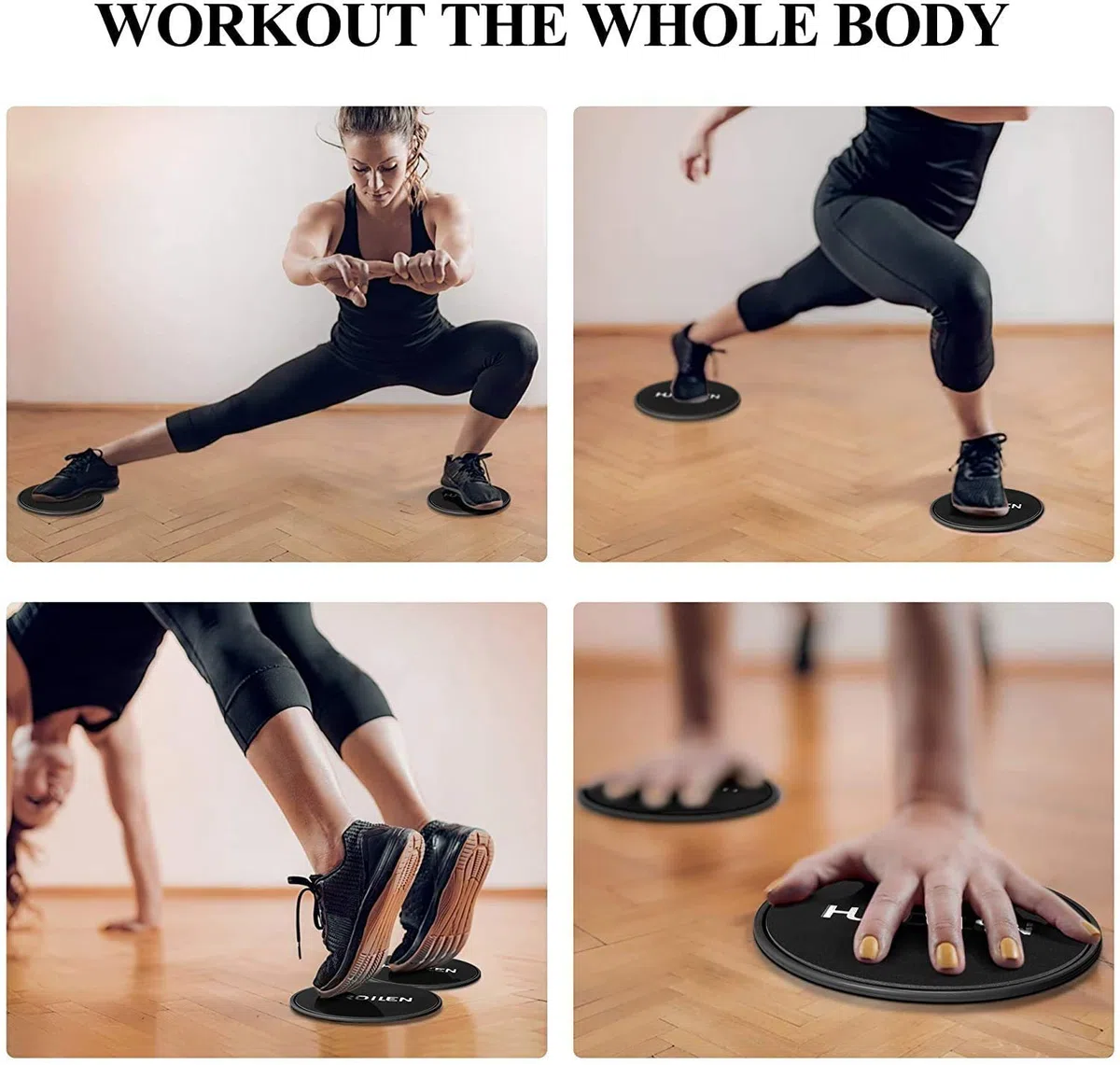 Core Sliders – Disques glissants d'exercice double face à utiliser sur la moquette et les planchers en bois dur, appareil de fitness léger et parfait pour l'entraînement de la force